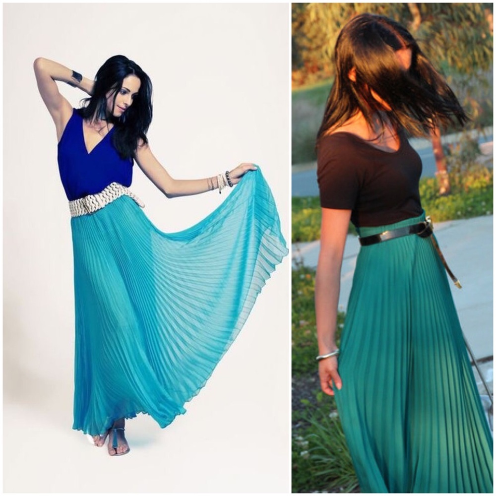 rag & bone Teal Maxi Skirt